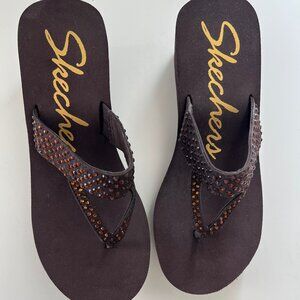 BrandNew Skechers Pin Up Cali Wedge Bling Sandals